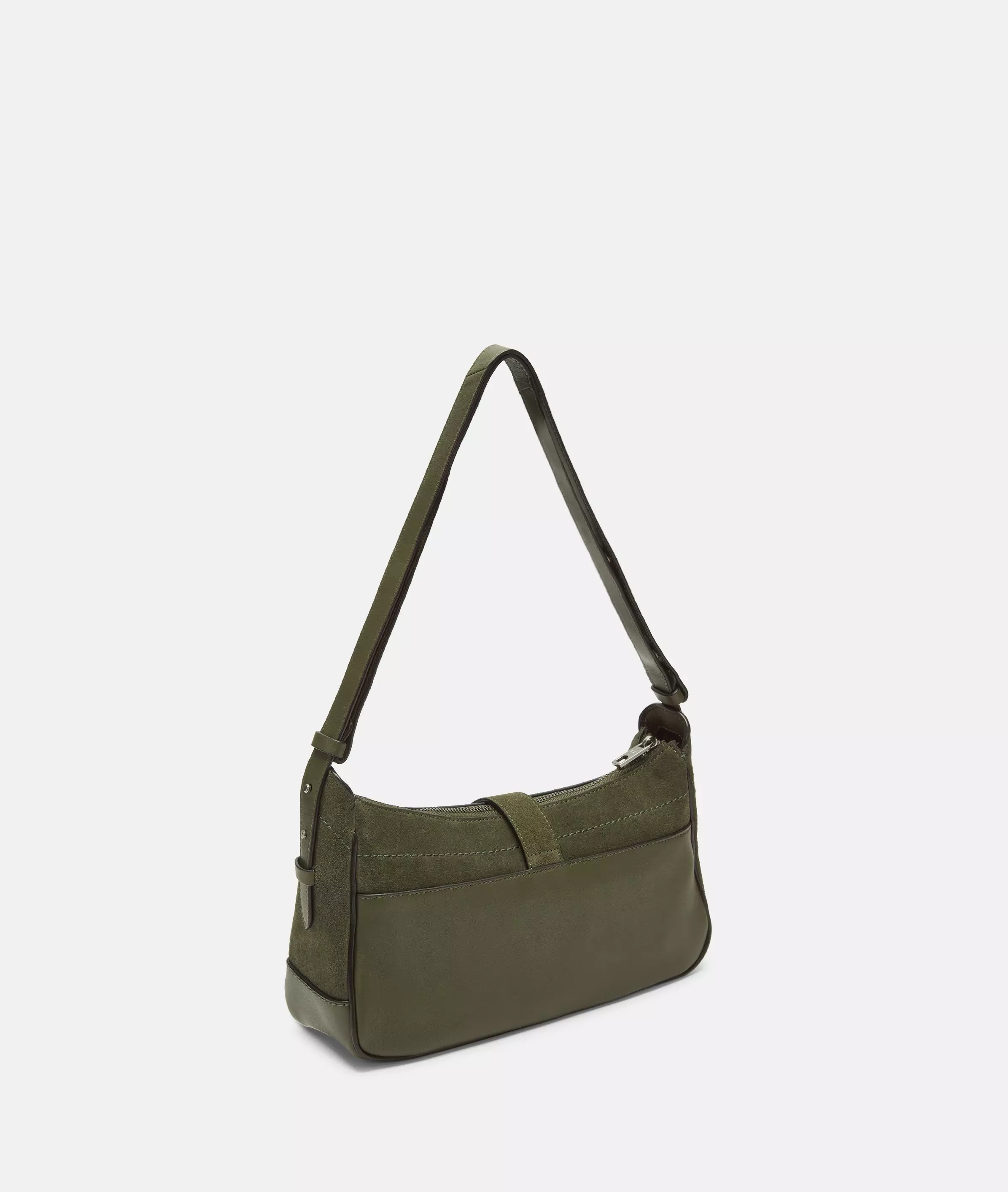 Ren Baguette S Handy suede shoulder bag