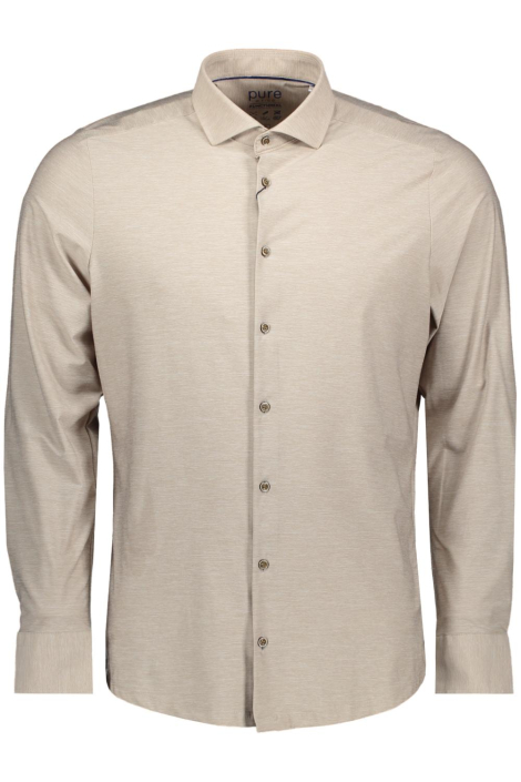 Pure H. Tico beige heren overhemd