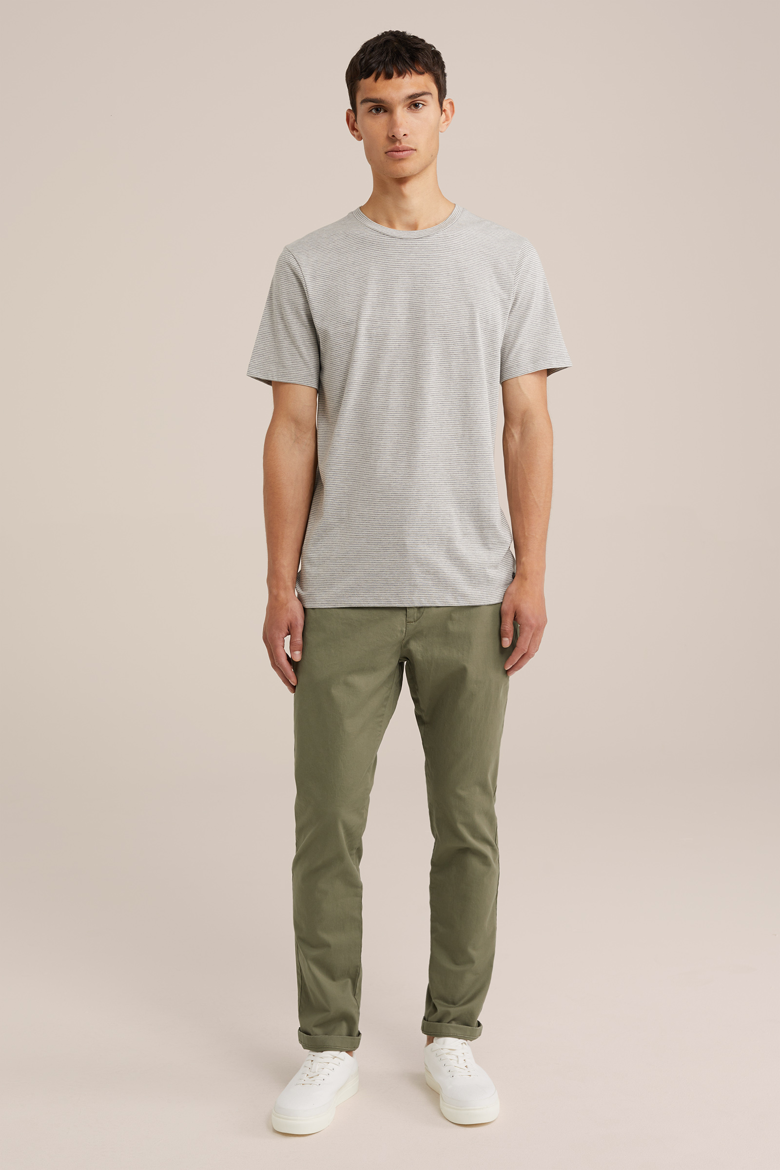 gestreept T-shirt WE Fashion Grijs