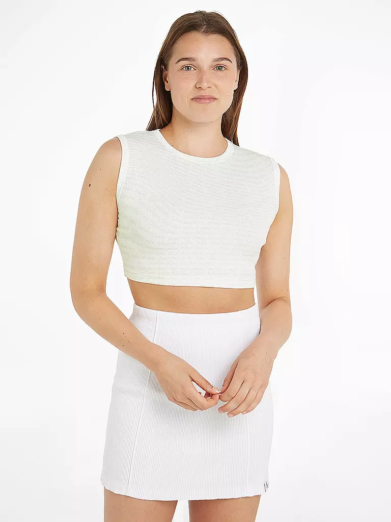 CALVIN KLEIN JEANS Top Cropped Fit  weiss