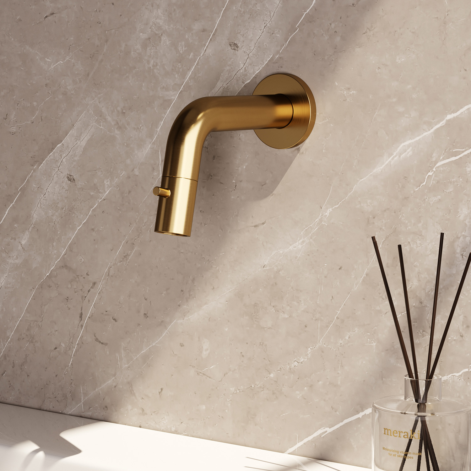 Brauer Gold Edition inkortbare inbouw fonteinkraan goud geborsteld PVD