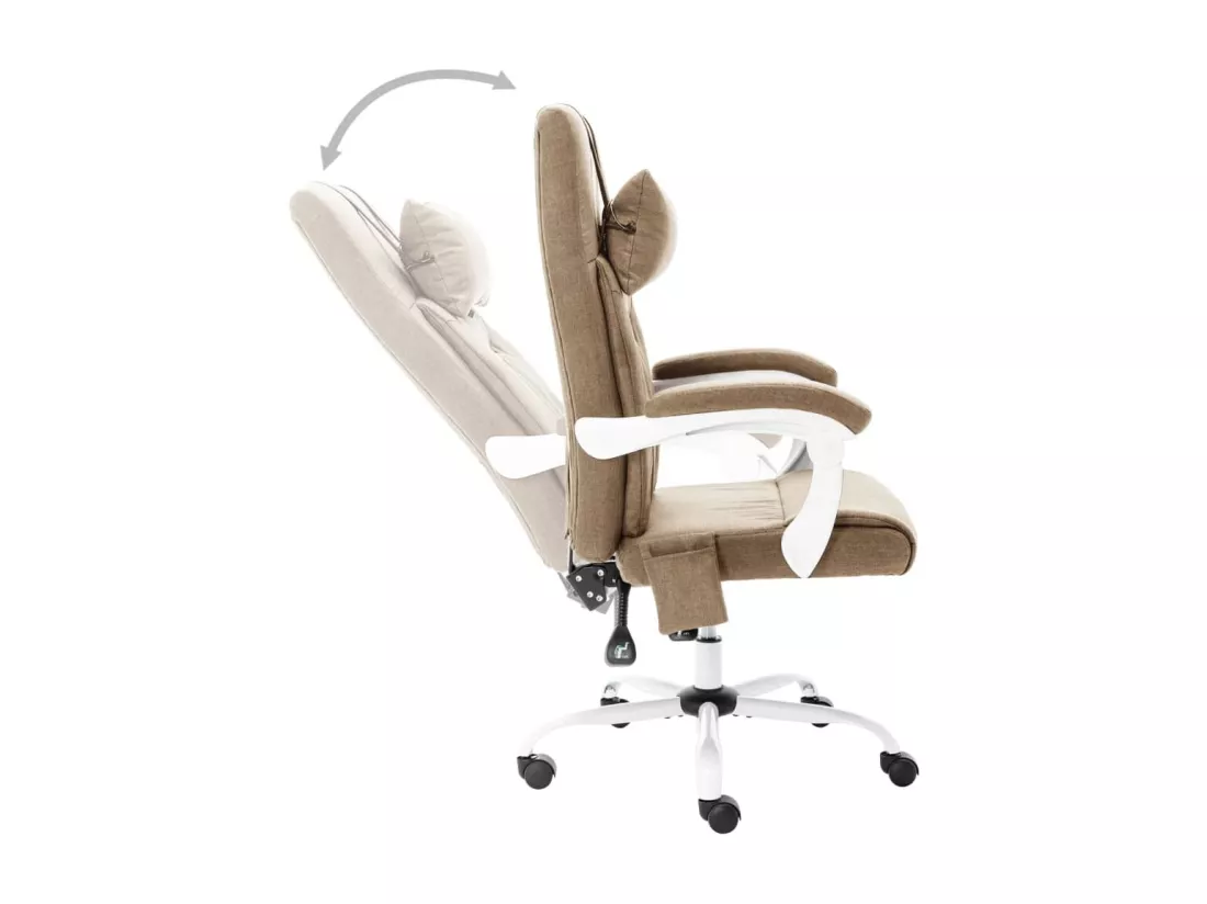 Prolenta Premium - Chaise de bureau de massage Taupe Tissu