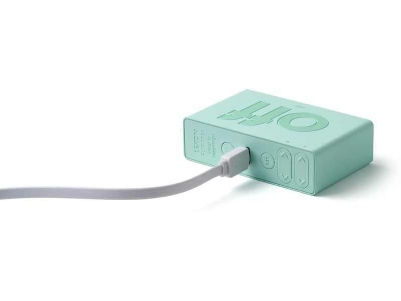 Lexon Digitalwecker Flip Mini Mint Mini LCD-Wecker mit Umkehrfunktion (On/Off)