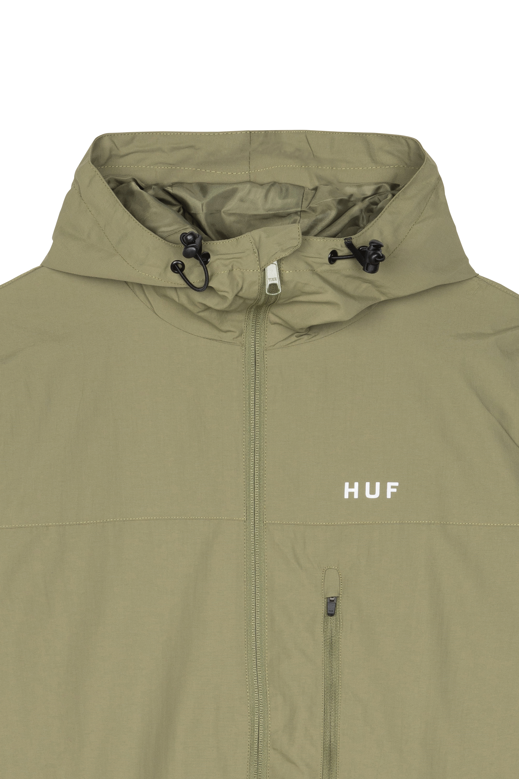 HUF Coupe-vent ESSENTIALS ZIP STANDARD SHELL Kaki