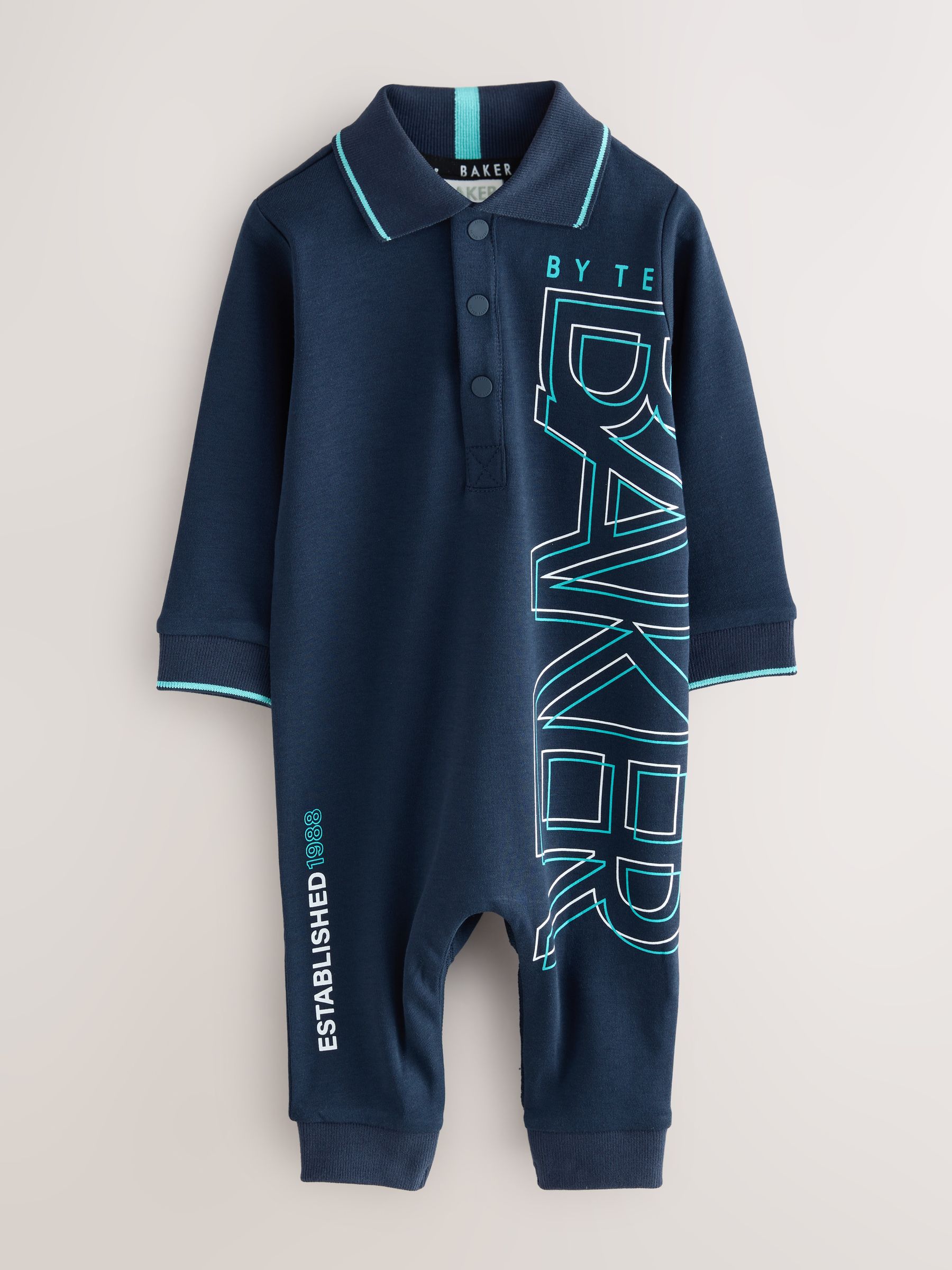 Baker by Ted Baker Navy Long Sleeve Graphic Romper