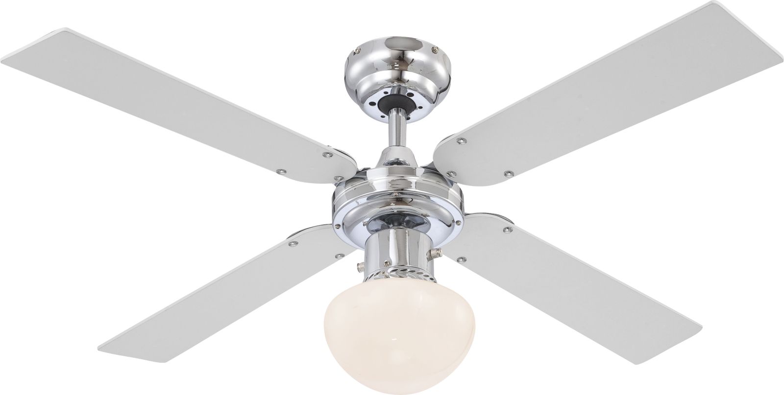 Deckenventilator CHAMPION - Chrom-silber - mit Licht