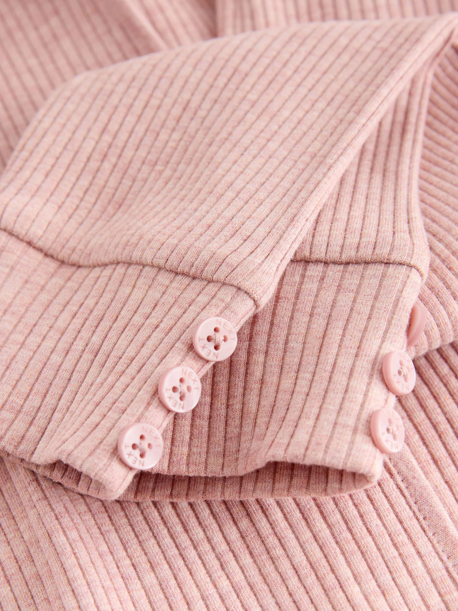 Lichtroze - Set met geribbelde cardigan met capuchon en legging (3mnd -7jr)