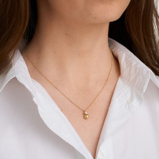 Pure By Nat Zirkon Halskæde, Gold Plated, 42 cm