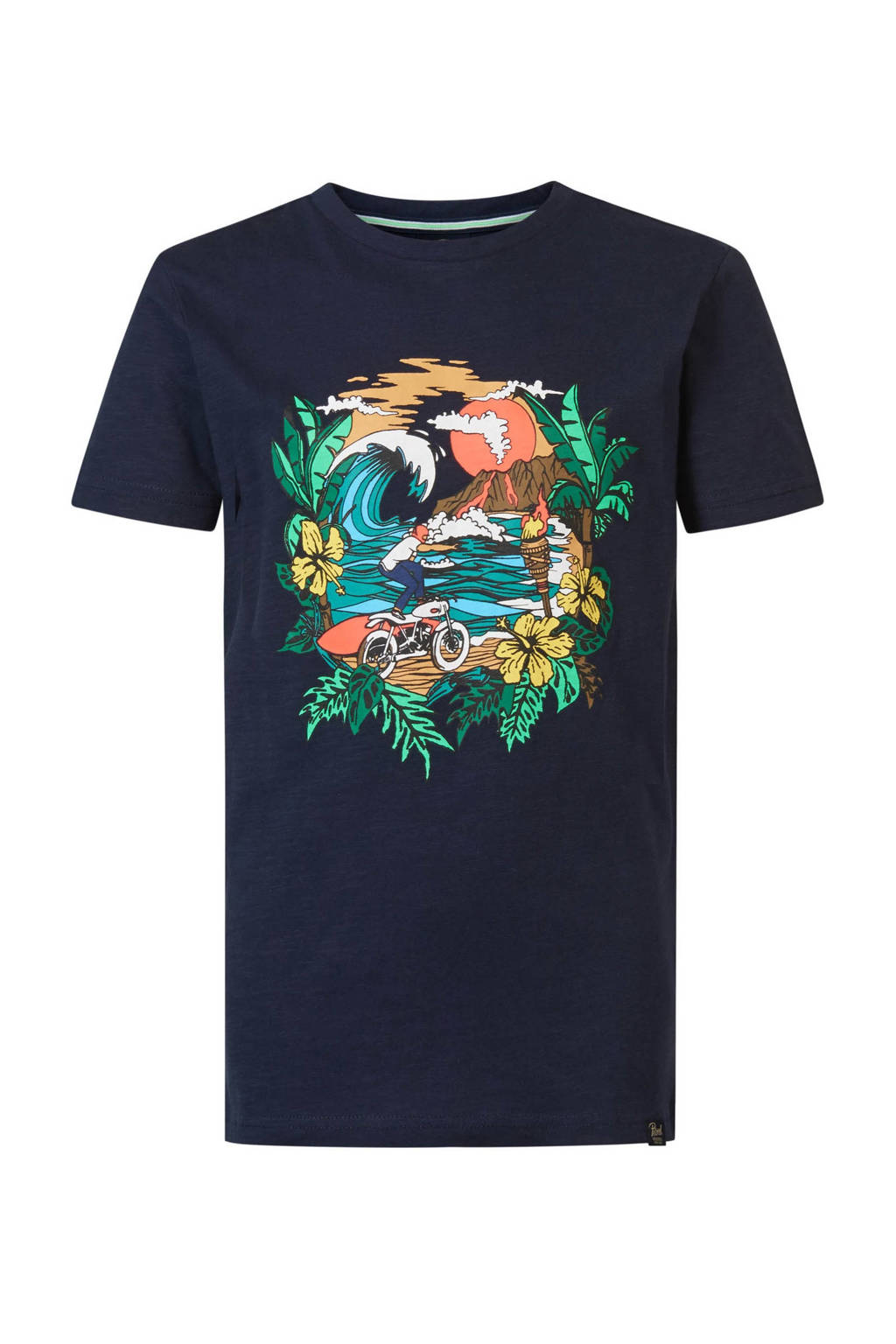 Petrol Industries T-shirt met printopdruk navy