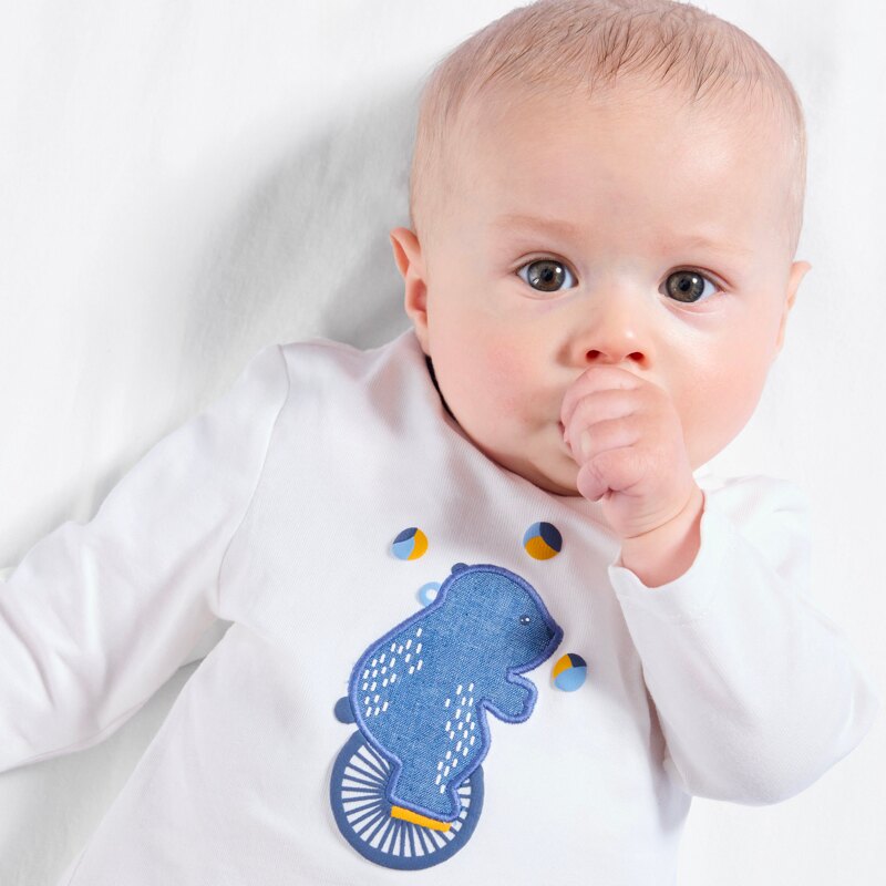 Pyjama jersey cirque jaune bébé garçon Jaune