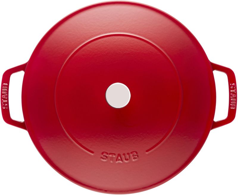 Staub Rooster Chistera Drop, Pan + steelpan, Rood