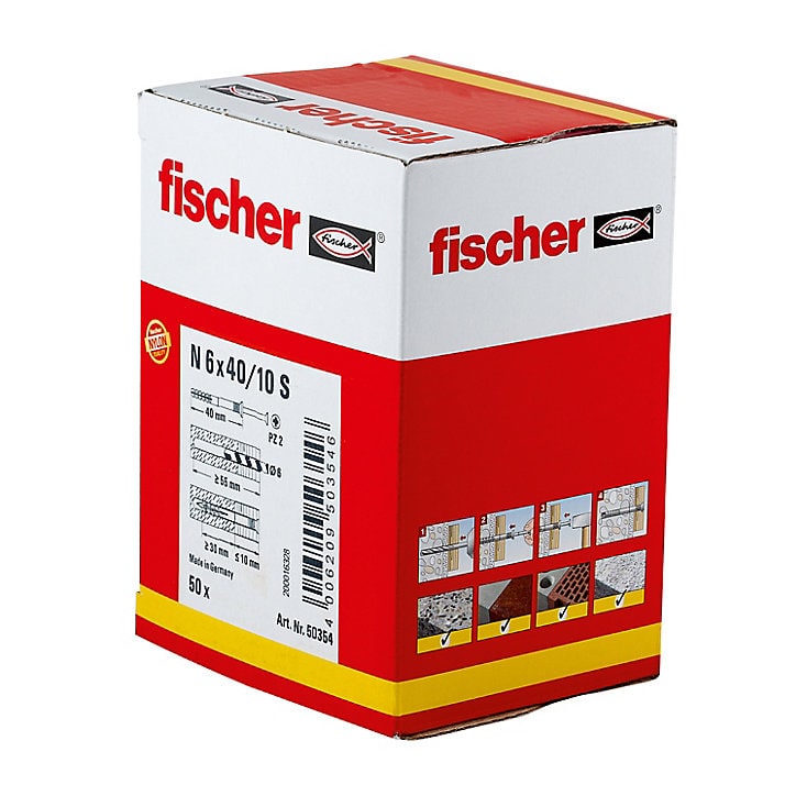 50 chevilles à frapper Fischer Ø6x40mm