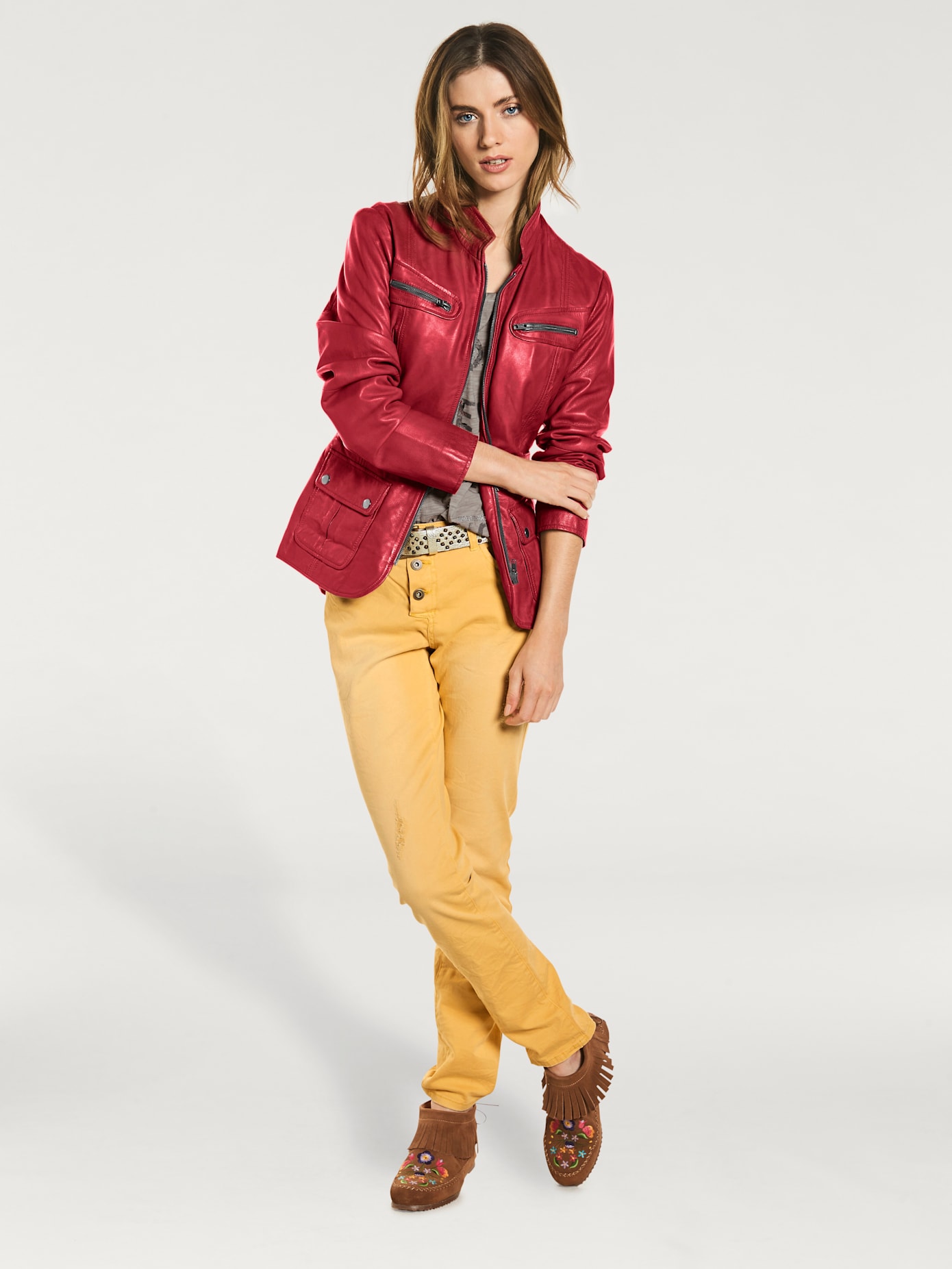 Veste en cuir cuir d'agneau souple