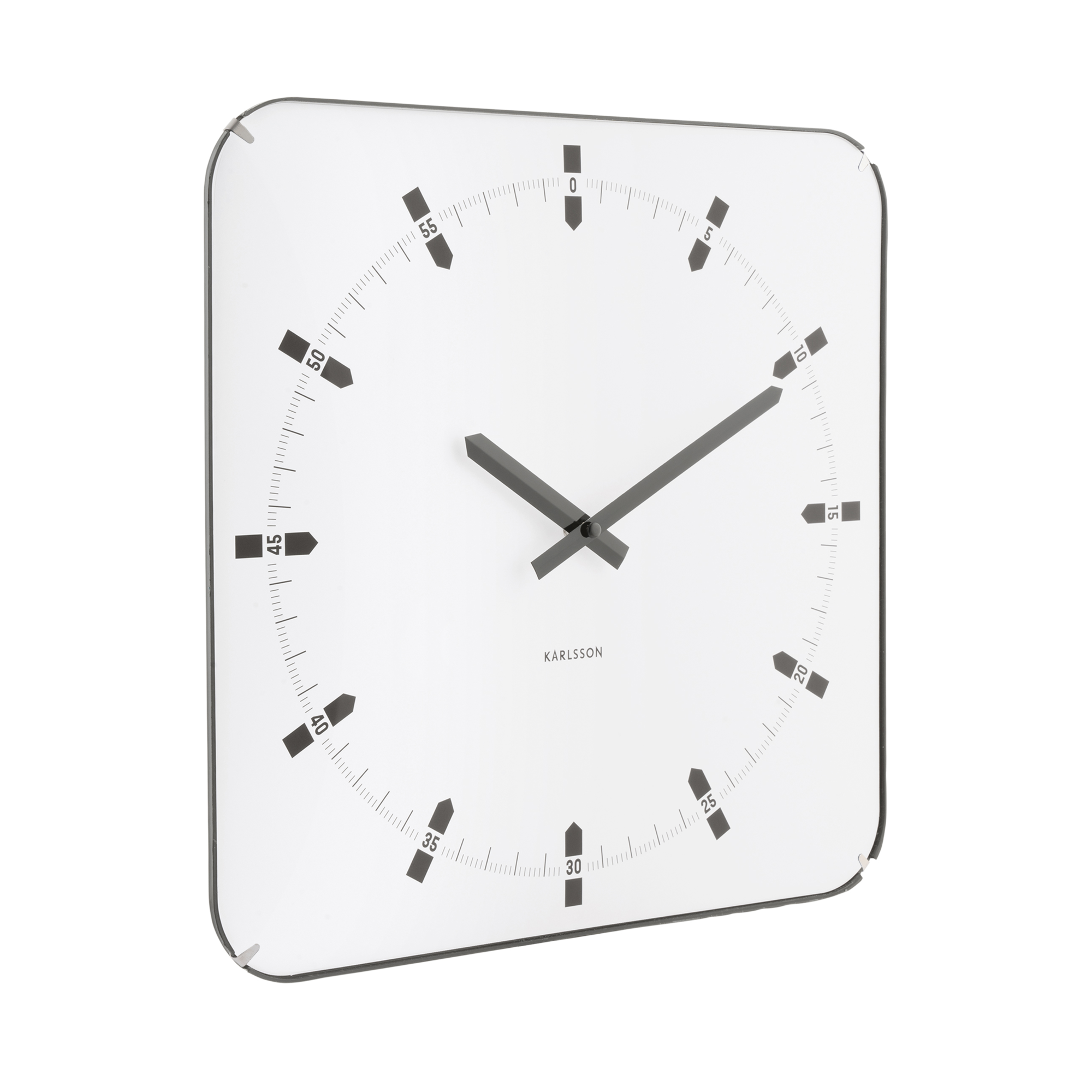 Wandklok Sucinto Dome Square Wit