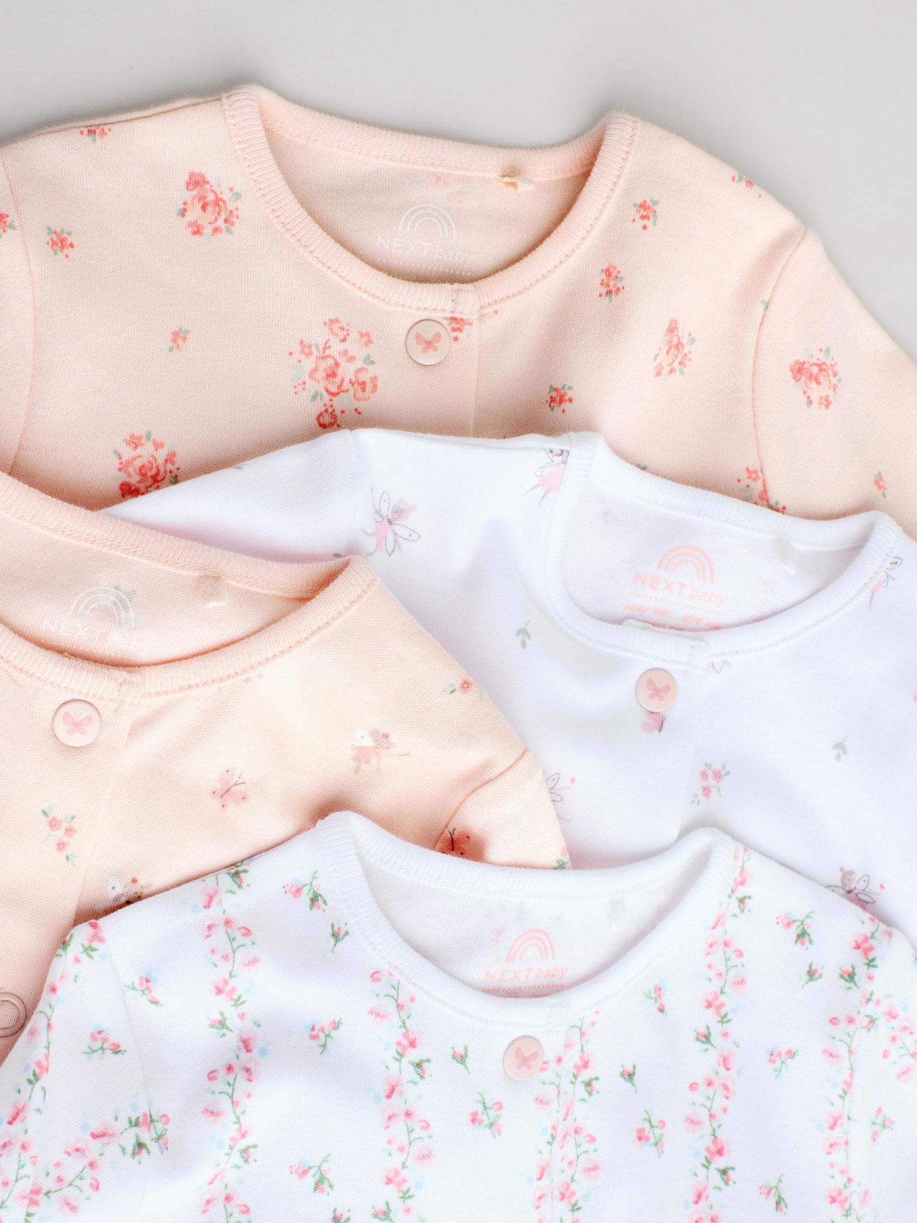 Wit/roze - Babypyjama (0-2jr)