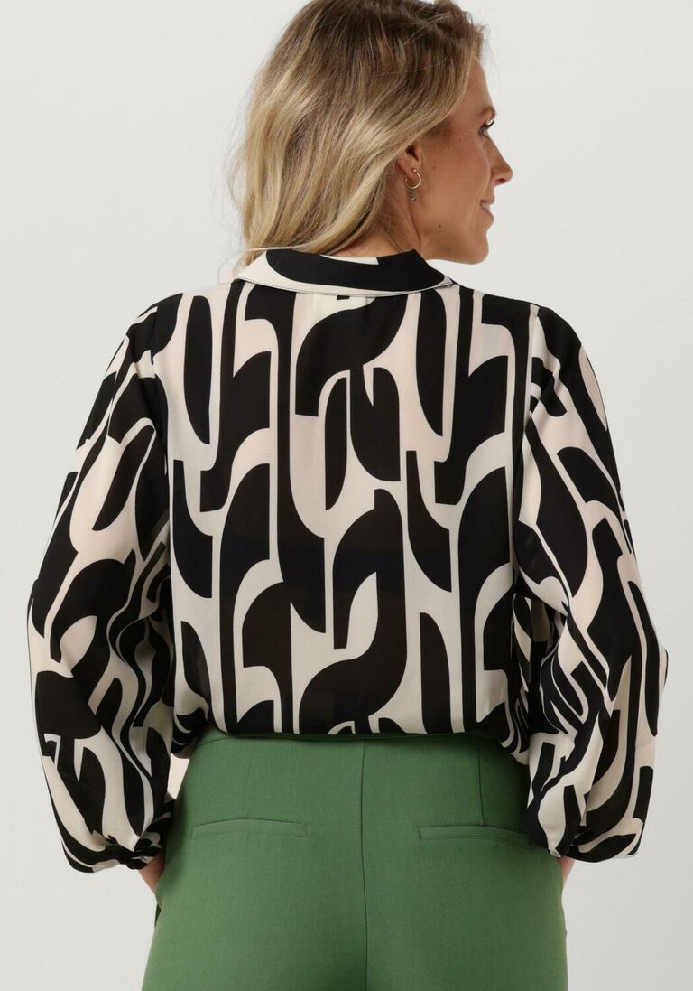 ANOTHER LABEL zwarte another label blouse macy graphic shirt l/s