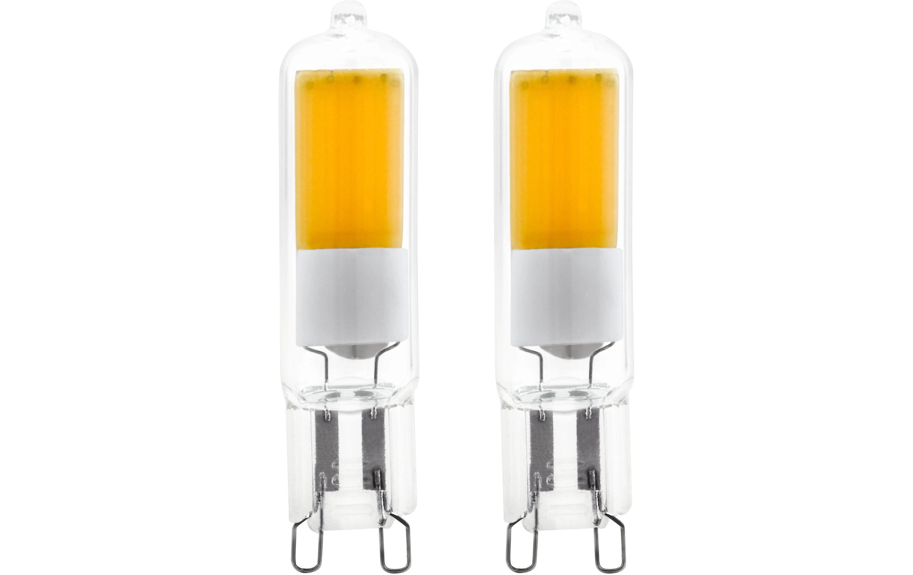 Lampe 2 W G9 WarmweissLED Leuchtmittel-Set aus klarem Glas