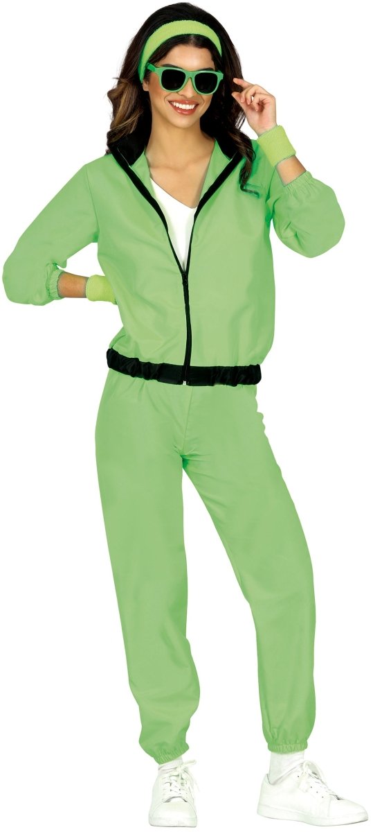 Neon Groene Trainingspak Fout Dames 2 delig