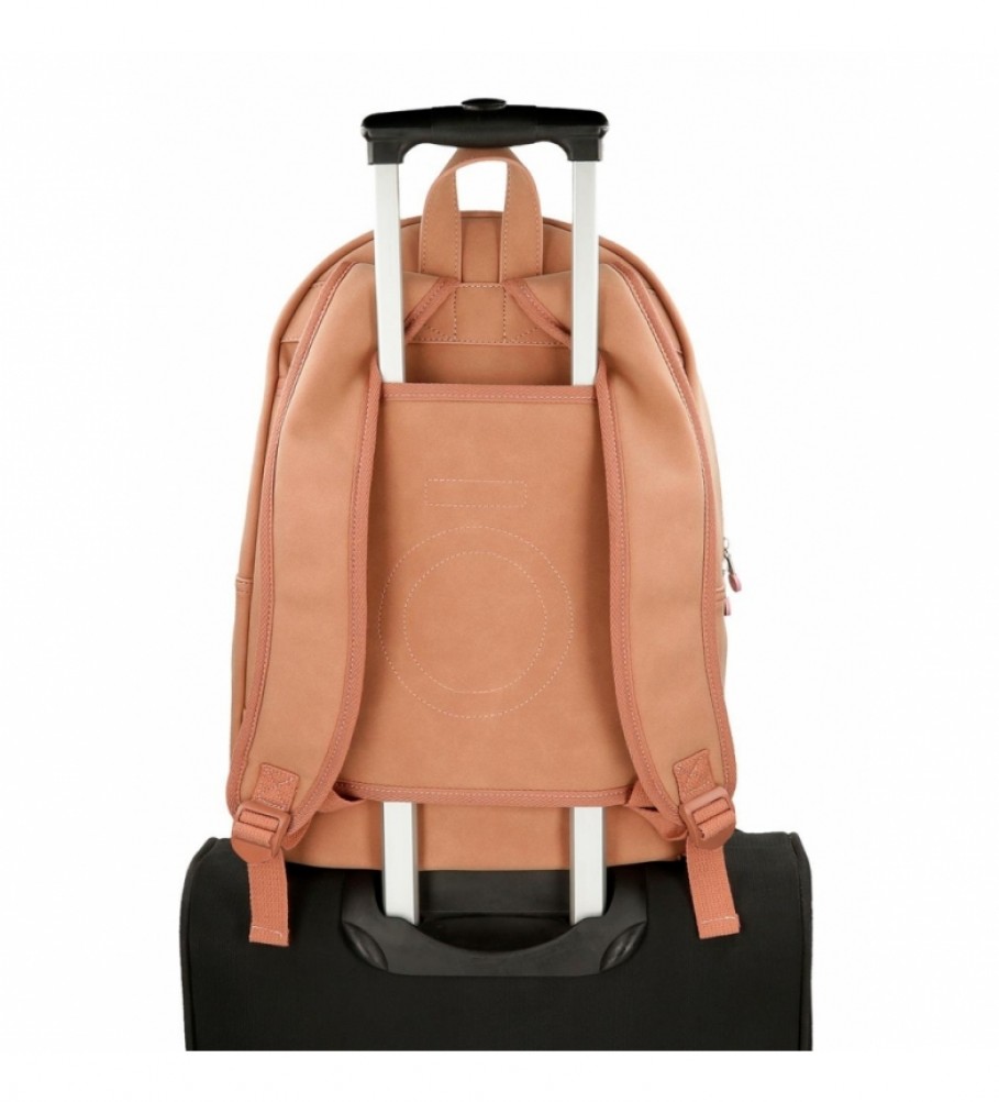 Mochila escolar Enso Shine Stars rosa e verde - 32x42x15cm