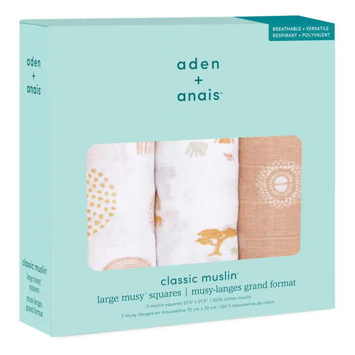 aden + anais Musy-langes Keep Rising - Pack de 3 | Ocre