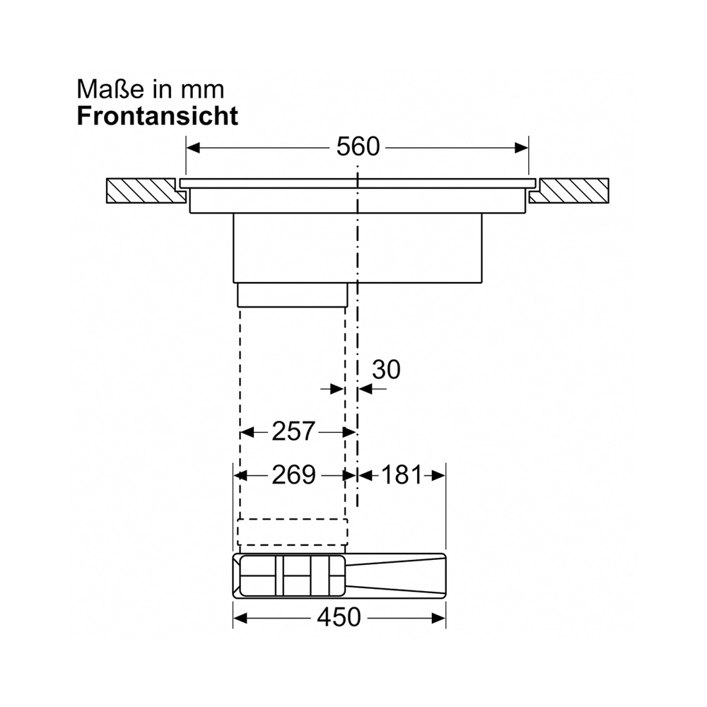 Bosch PVS601B16E Induktionskochfeld flächenbündig mit integriertem Dunstabzug 60cm