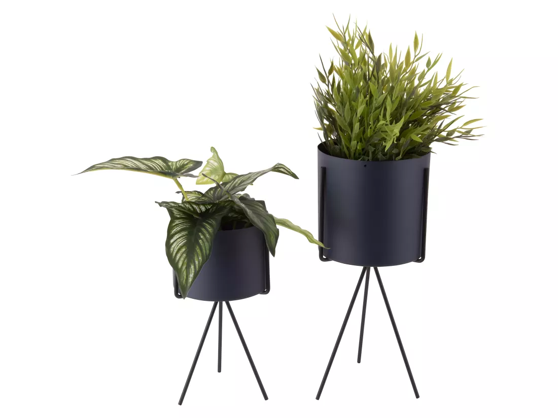 Set de 2 supports à plantes ronds Pedestal