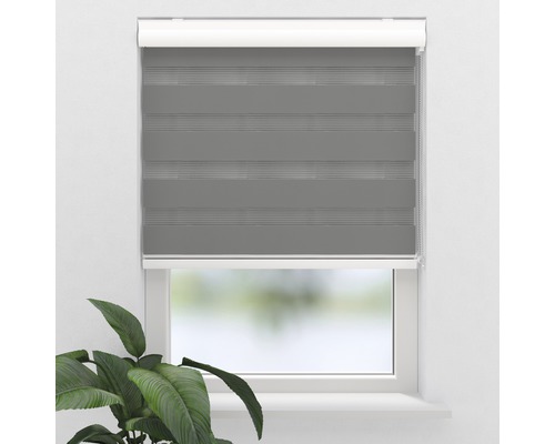 Soluna dubbel rolgordijn D-R4 met cassette grijs 40x175 cm