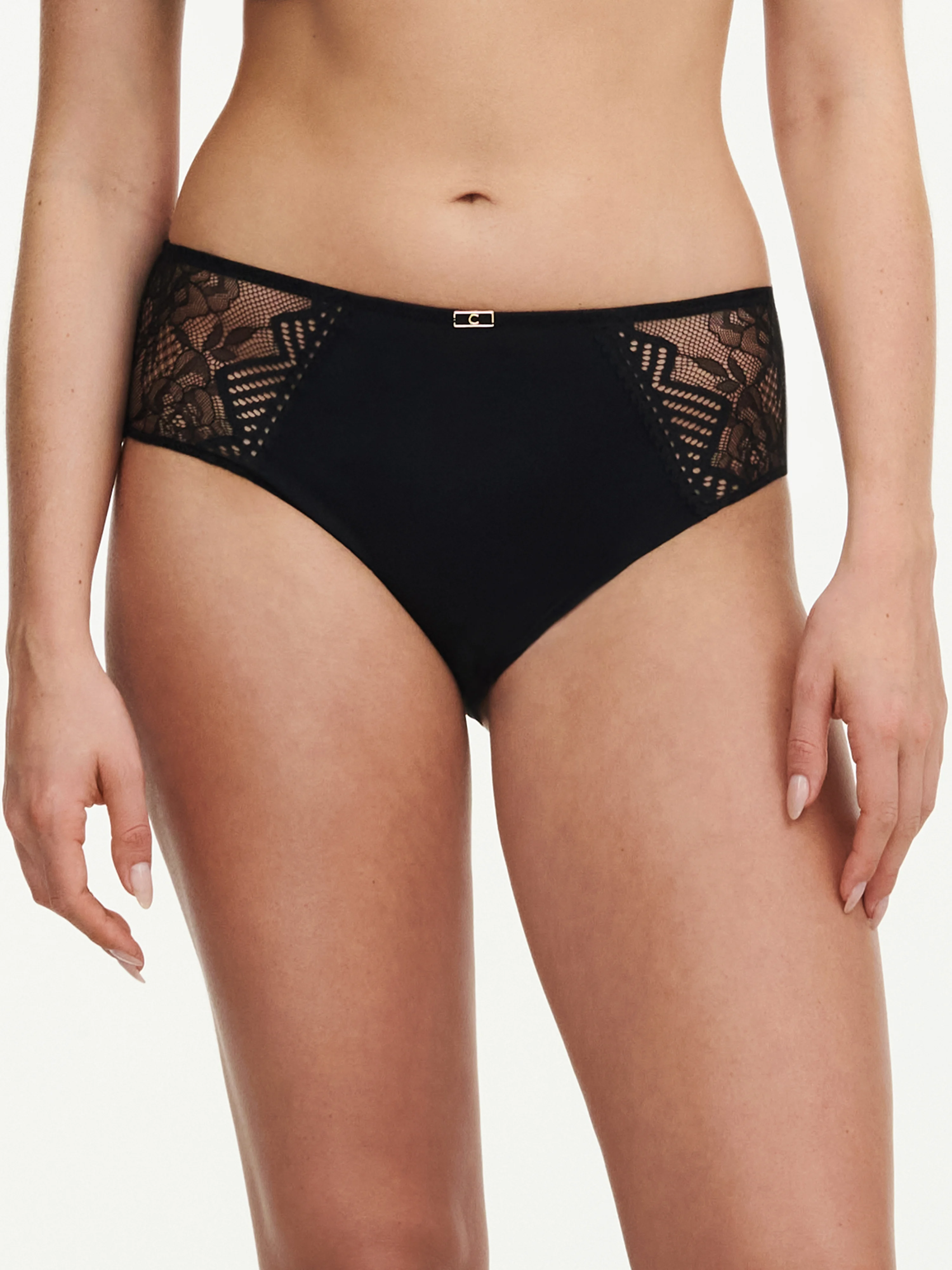 ORIGINS - Culotte taille haute en dentelle | Noir