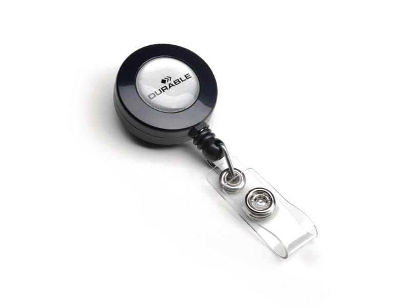 DURABLE Ausweishalter mit Druckknopf, 10 Stück Ausweishalter mit Jo-Jo-Mechanismus