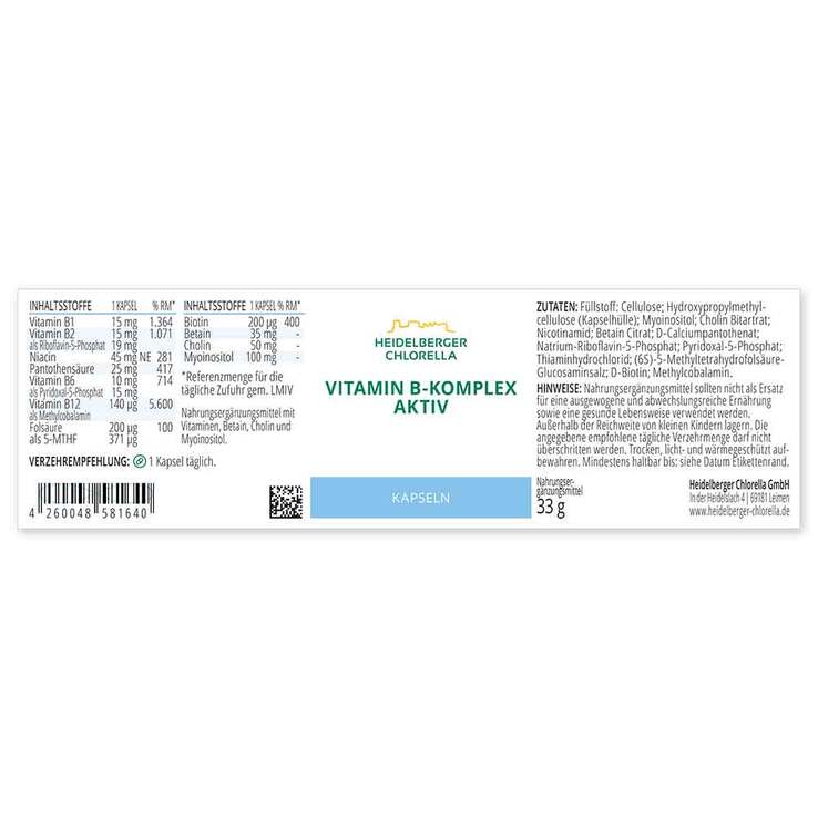 Vitamin B Komplex aktiv Kapseln, 60 St