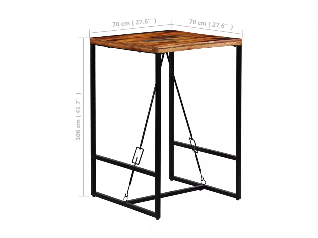Table de bar Bois recyclé solide 70 x 70 x 106 cm