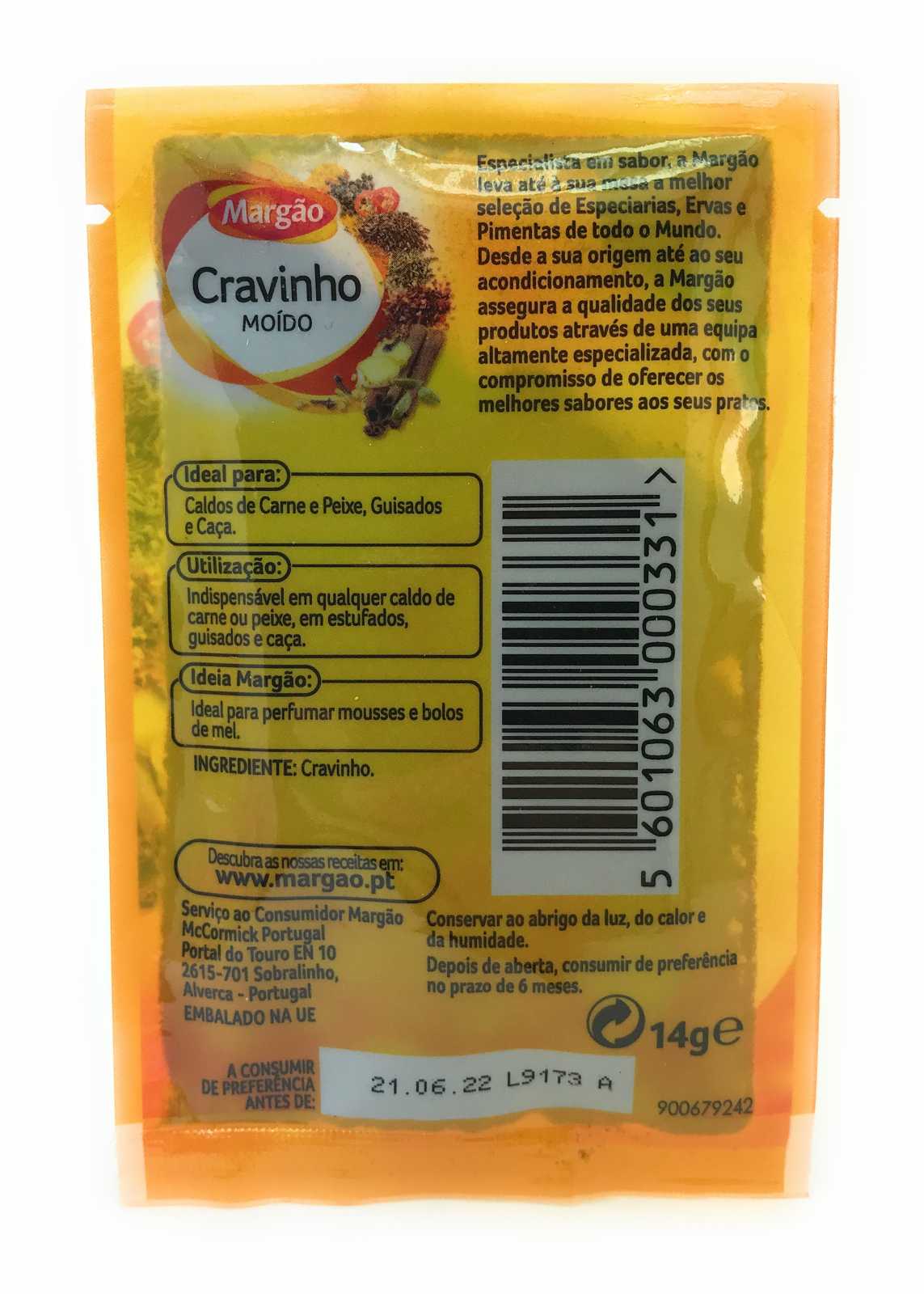 Cravo-da-índia moído Margão 14g