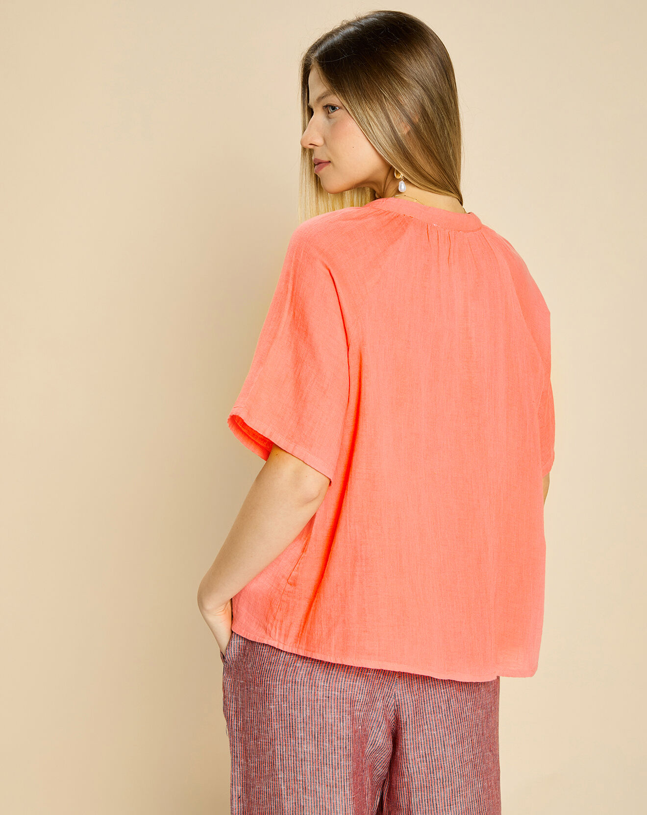 Harris Wilson Blouse en Gaze de Coton Emelia fraise