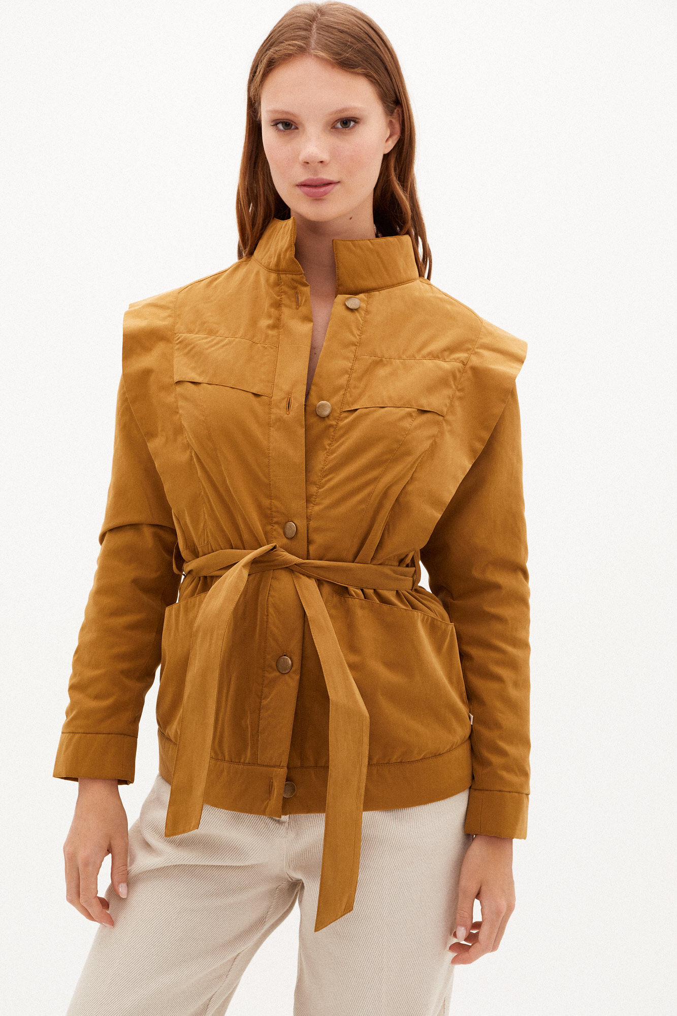 Andrea Chaqueta short impermeável Saharan - Bege