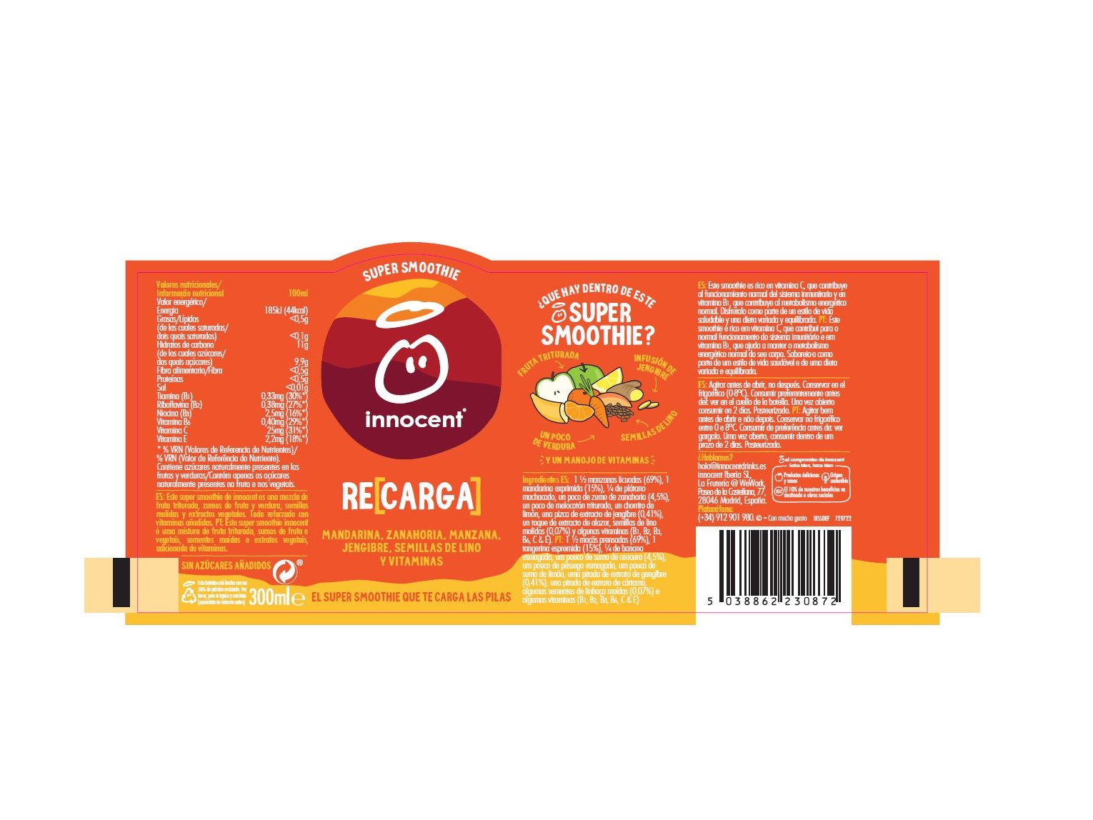 SUPER SMOOTHIE INNOCENT RECARGA 300ML