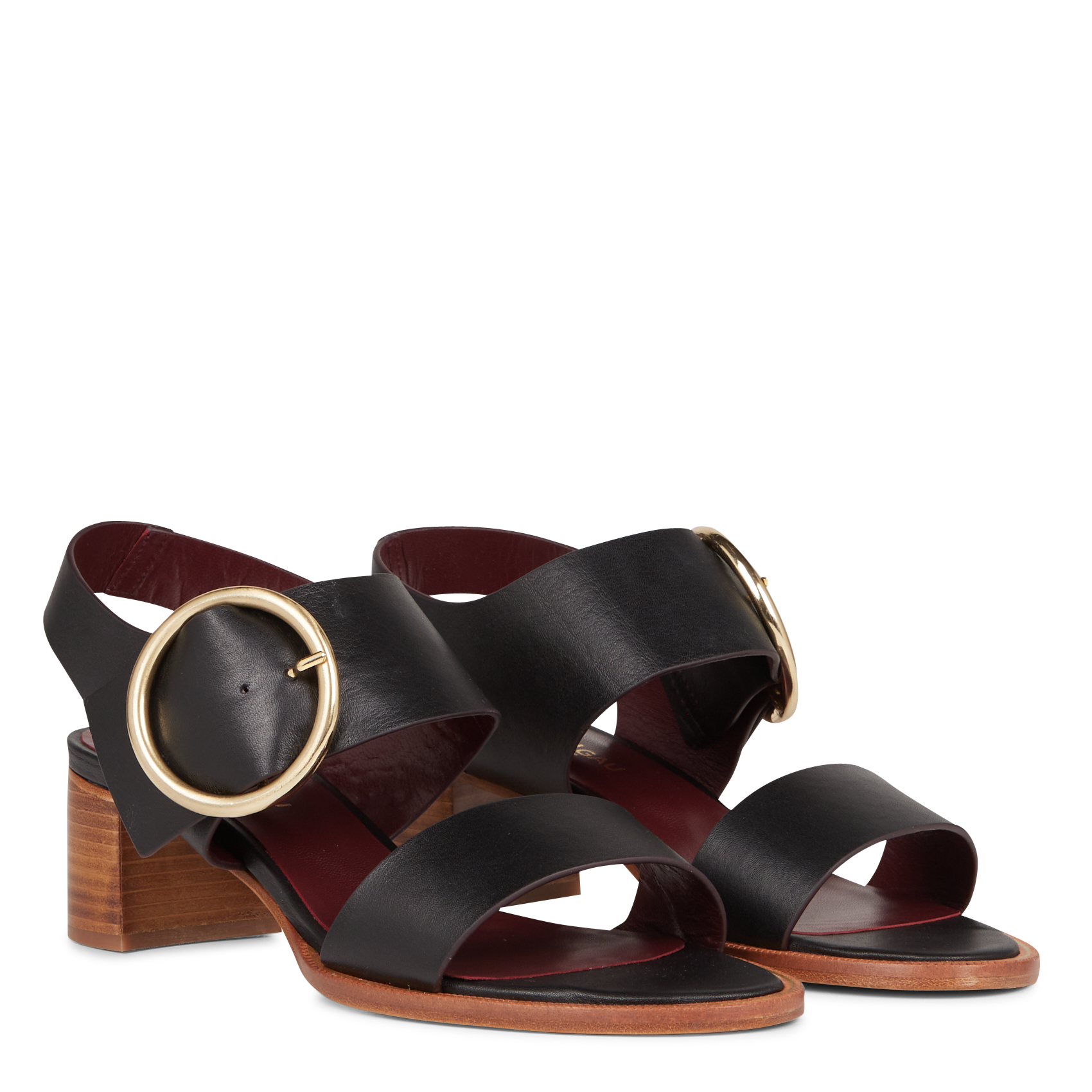 POUPYN OSLO - Sandales à talon en cuir| Noir