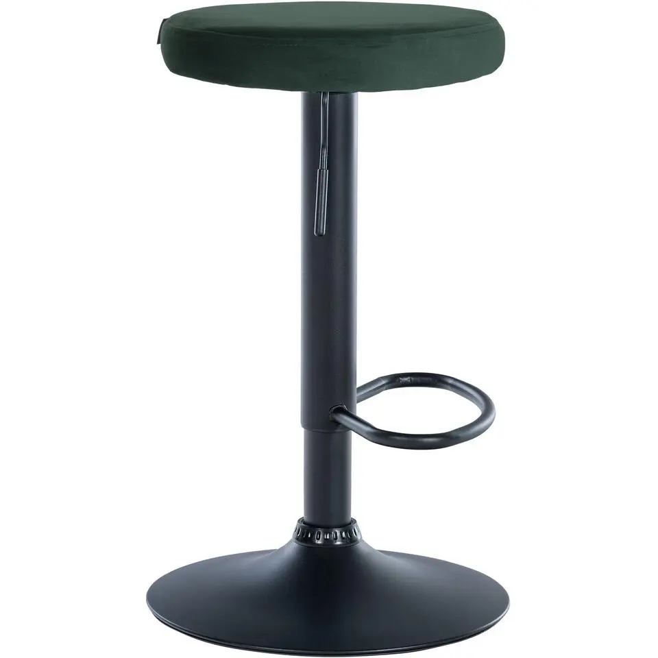 CLP Barkruk Ponte zwart Frame - Fluweel - groen