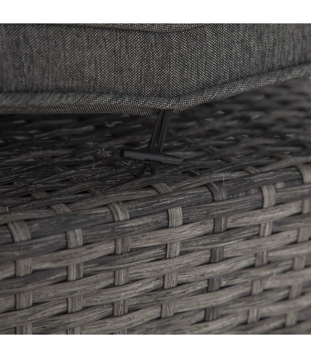 Pouf de jardin en résine tressée Mayari - Gris ombre