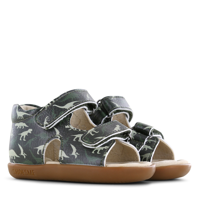 Shoesme groen sandaaltje met dinoprint Microfiber leer | Sale