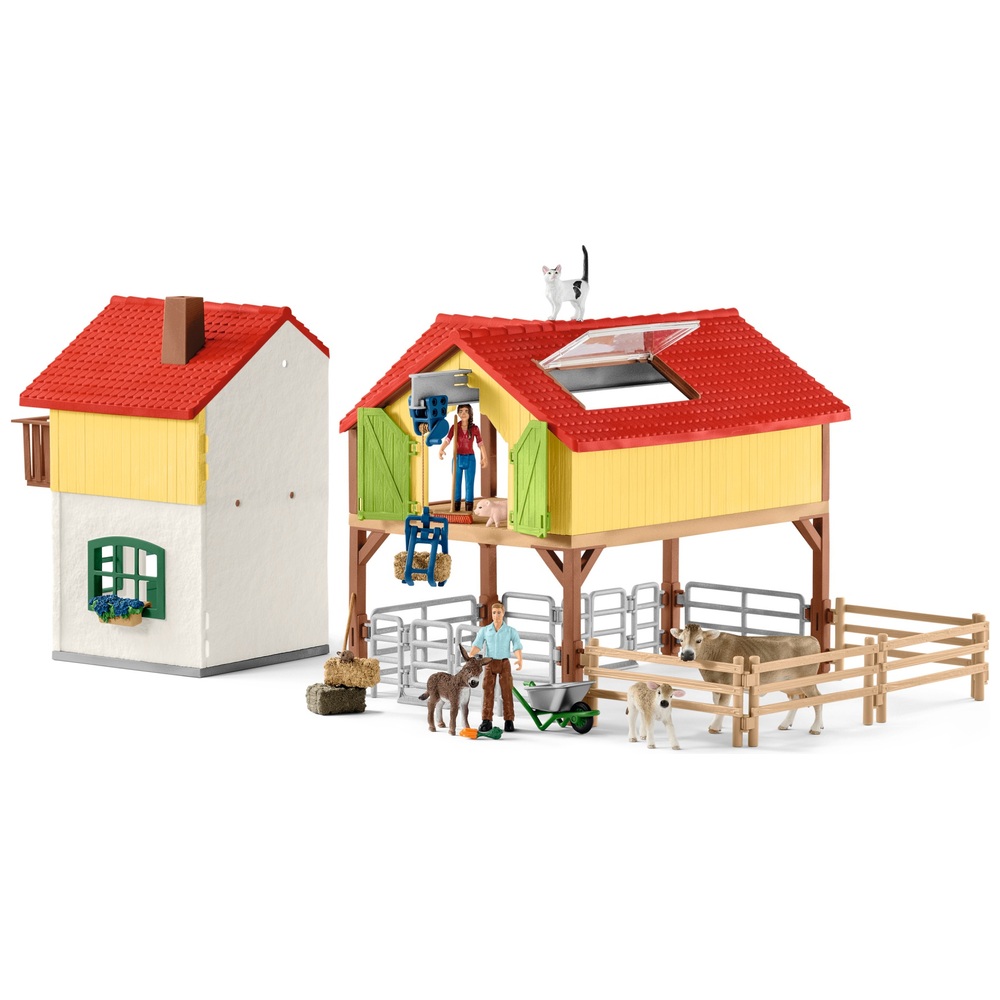 Schleich Großes Bauernhaus mit Stall und Tieren 42407