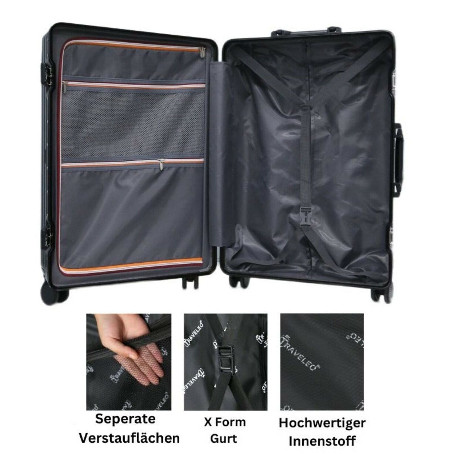 Aluminium Rahmen Reisekoffer Koffer 3 tlg Trolley Kofferset