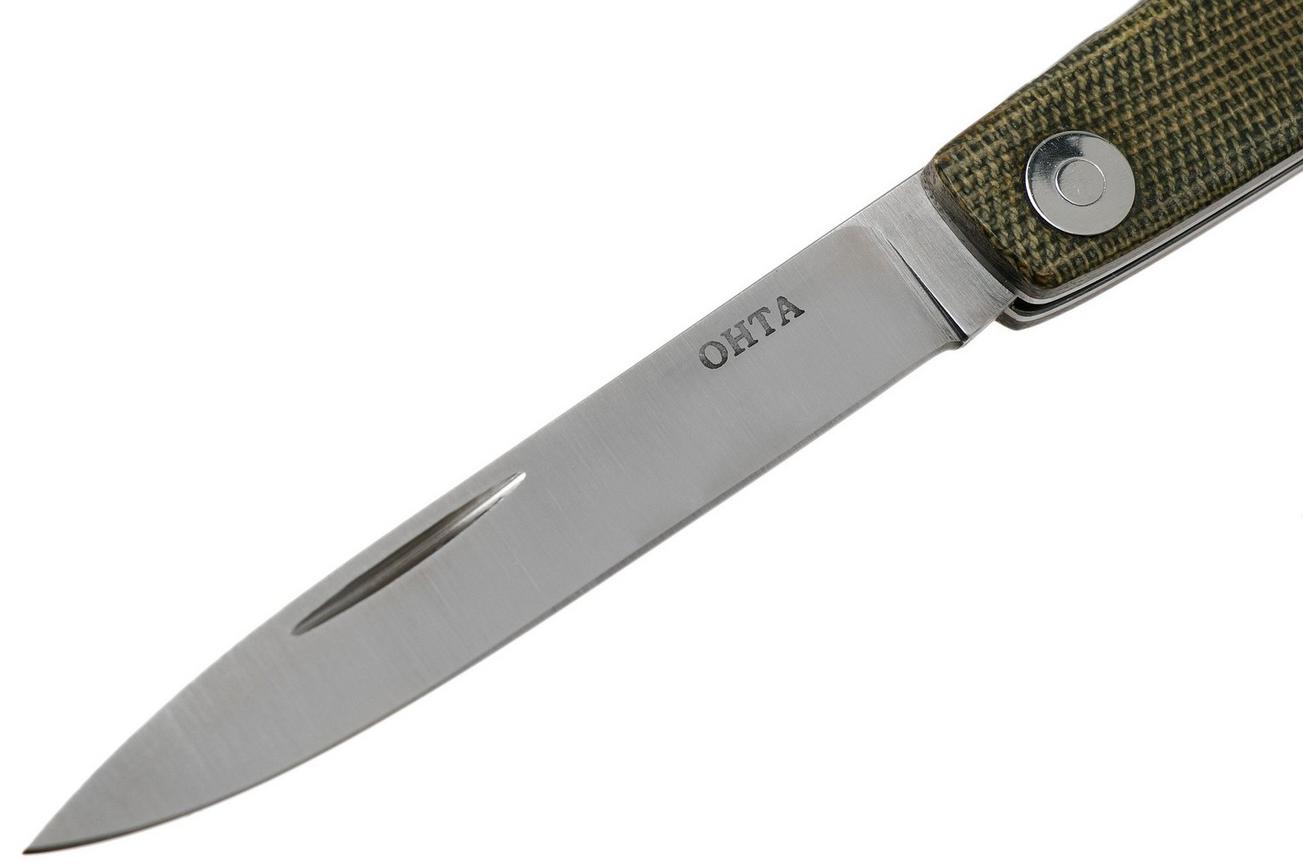 Ohta OLF SS FK Ohta Light Folder zakmes, green canvas micarta