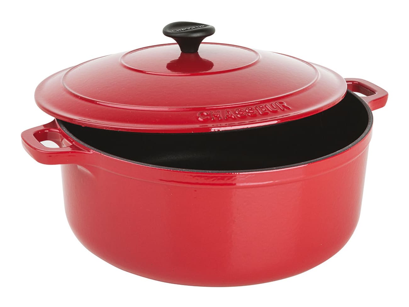 Cocotte ronde en fonte - rouge - Ø 18 cm - Le Chasseur