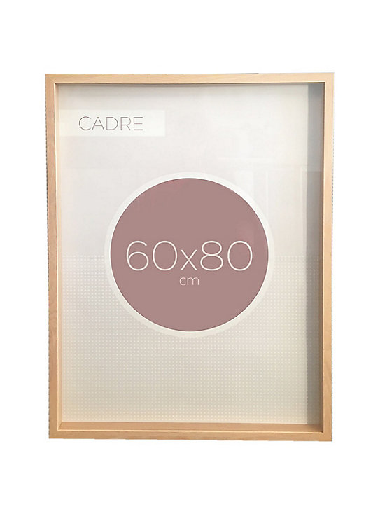Cadre vitrine vide bois l.60 x H.80 cm