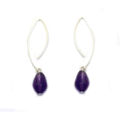 Boucles d'oreilles cristal violet