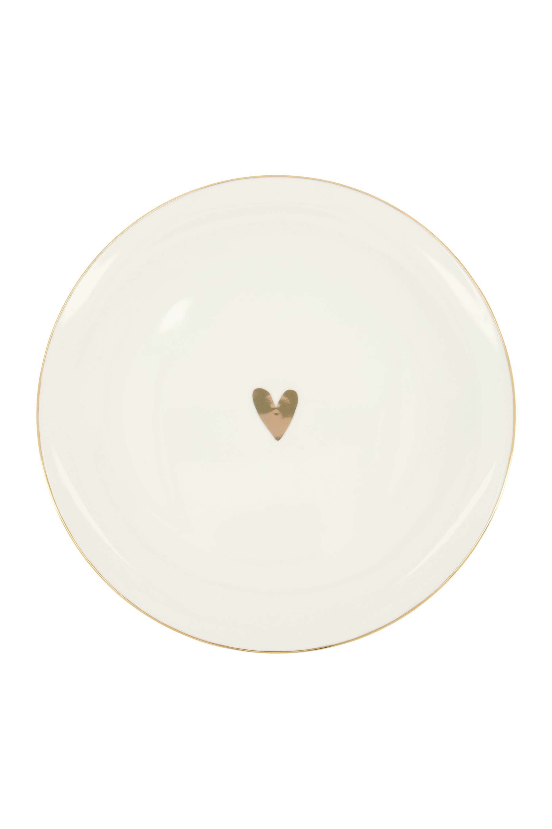 dinerbord hartje wit/goud
