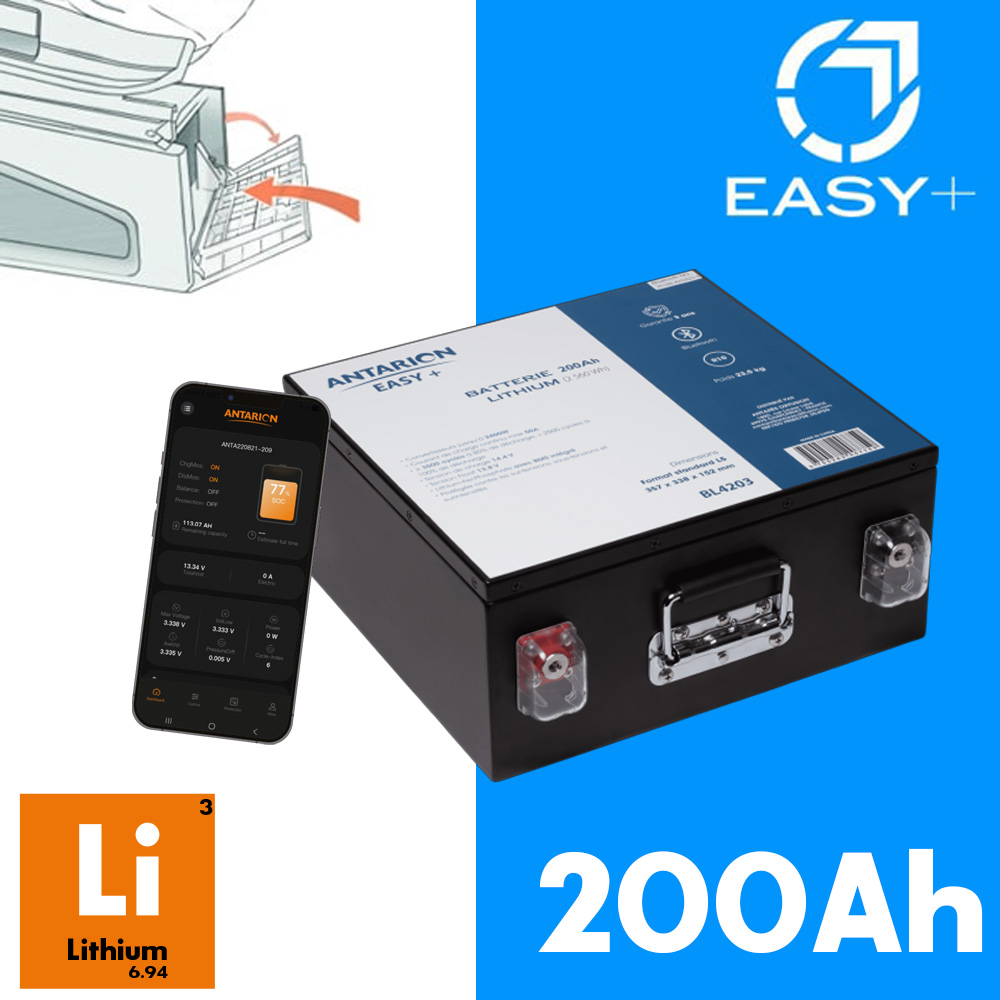 Batterie Lithium 12V EASY+ 200AH sous siège