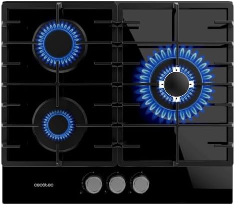 Cecotec Plaque à gaz Bolero Squad G 4200S Glass Black. Plaque à gaz avec 4 feux, finition verre noir, puissance 8000W, grilles individuelles et allumage électrique avec sécurité des vannes. : Cuisine et Maison