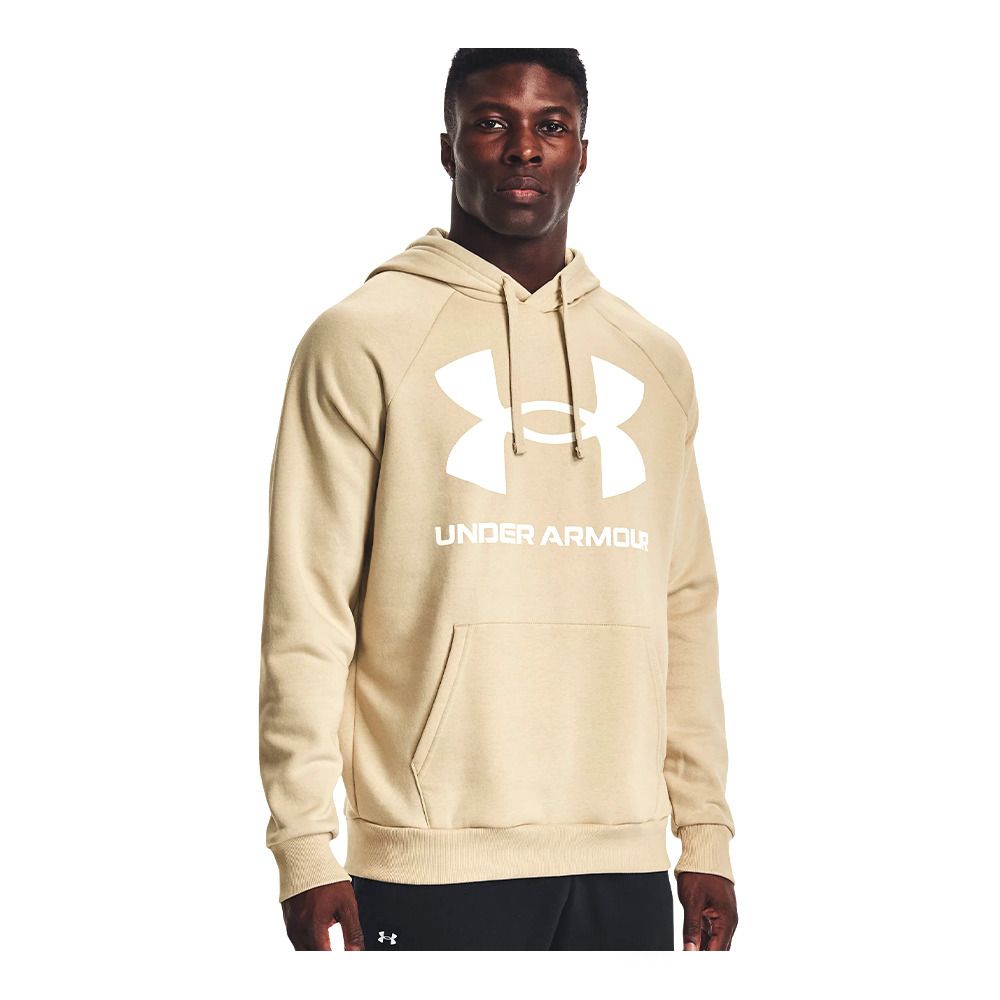 Under Armour UA RIVAL FLEECE BIG LOGO - Sweat Homme khaki base/onyx white