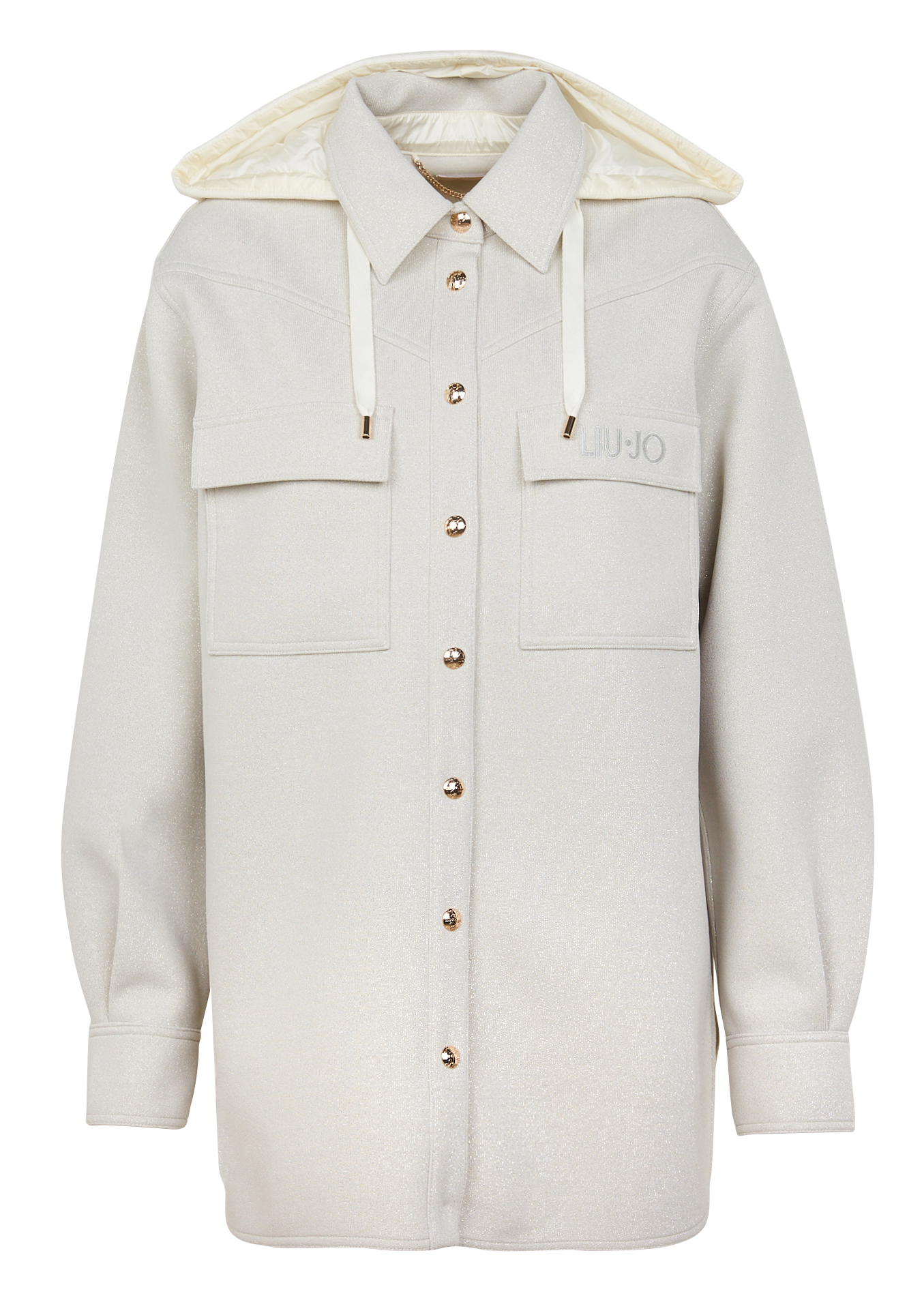 Veste à capuche droite| Blanc